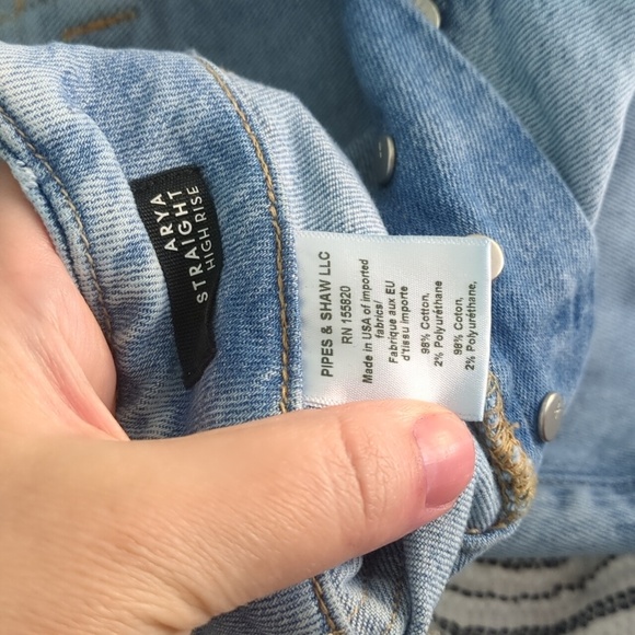 Veronica Beard Arya Exposed Button Fly Straight Leg Blue High-Waisted Jeans Sz26 - Picture 8 of 10